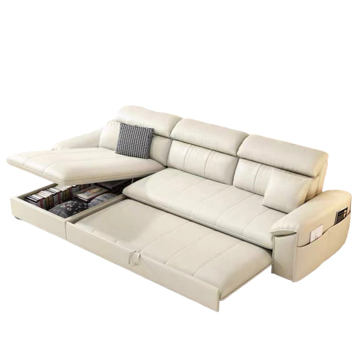 Home Atelier Kraven Scratch Resistant Leather Sofa Bed