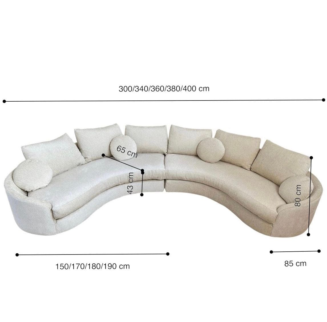 Home Atelier Lance Sectional Curve Sofa