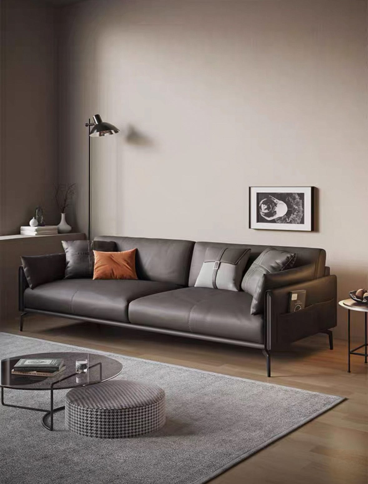 Home Atelier Laurent Genuine Cowhide Leather Sofa