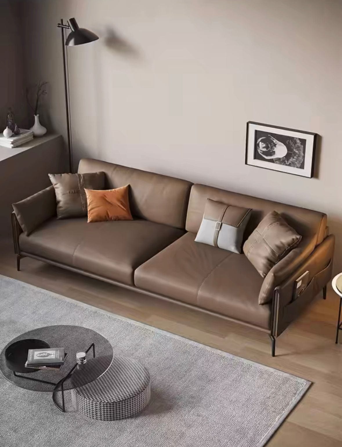 Home Atelier Laurent Genuine Cowhide Leather Sofa