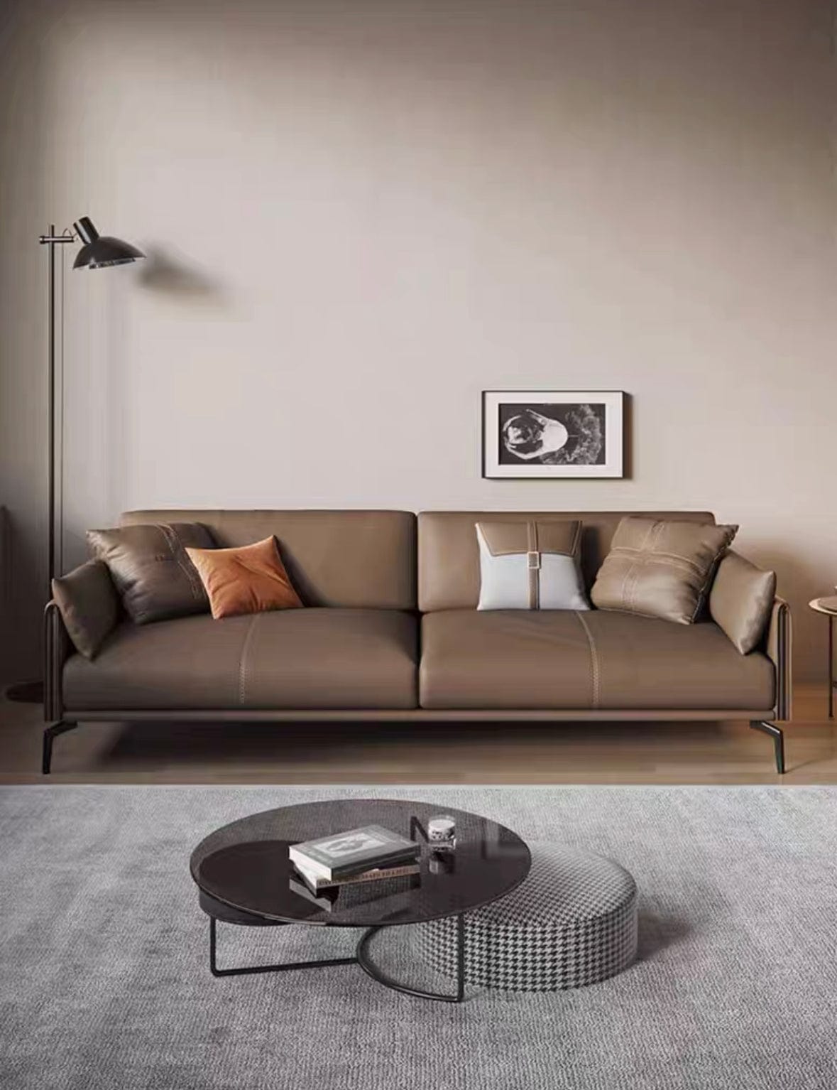 Home Atelier Laurent Genuine Cowhide Leather Sofa