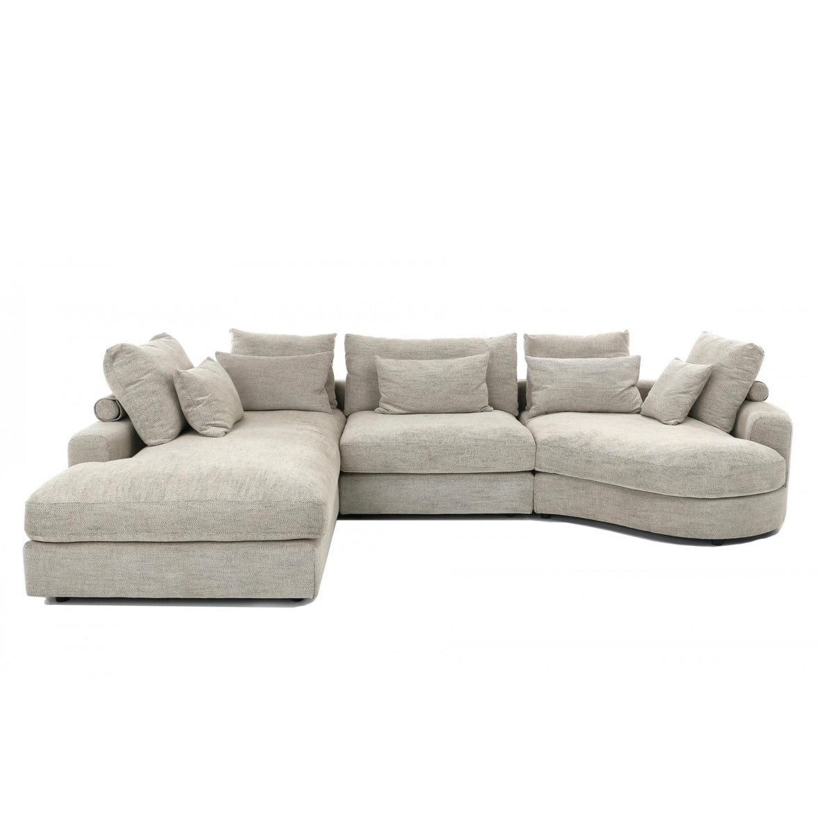 Home Atelier Lawrence Designer Sectional Round Chaise Sofa