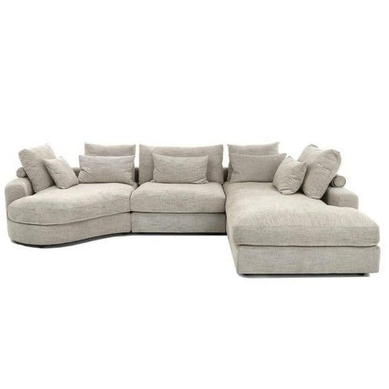 Home Atelier Lawrence Designer Sectional Round Chaise Sofa