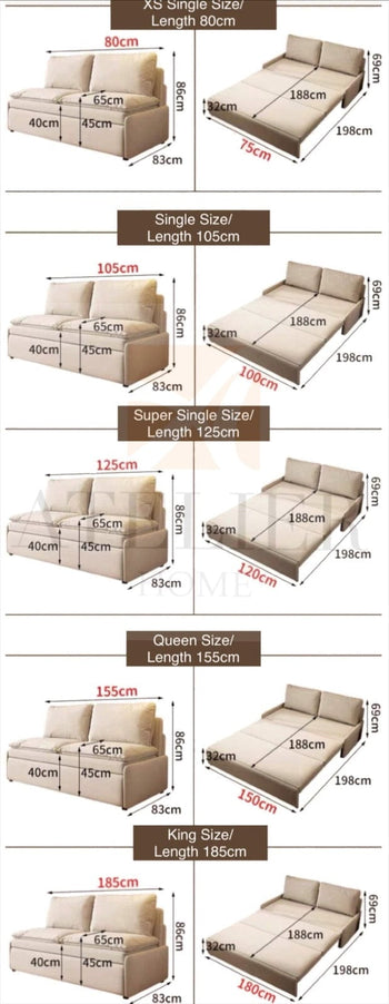 Home Atelier Leah Scratch Resistant Pull-out Storage Sofa Bed