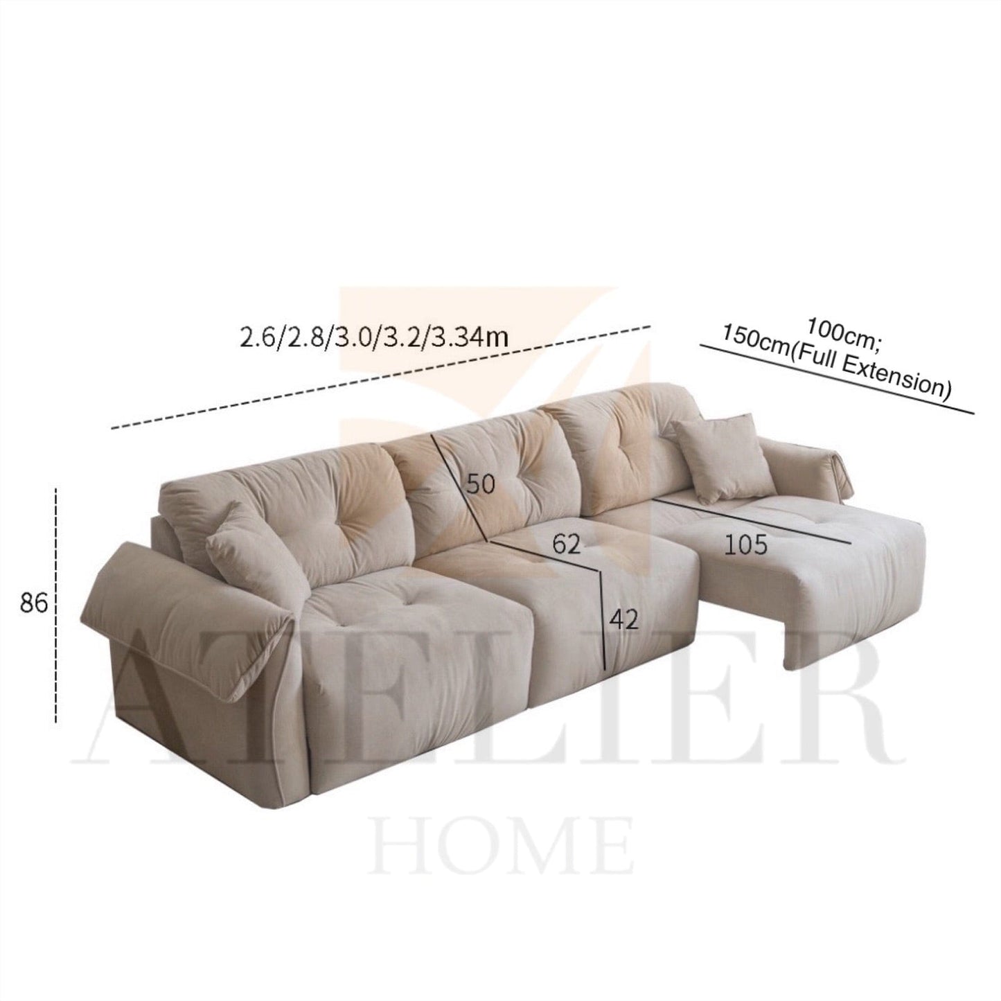 Home Atelier Leanne Scratch Resistant Electric Sofa Bed