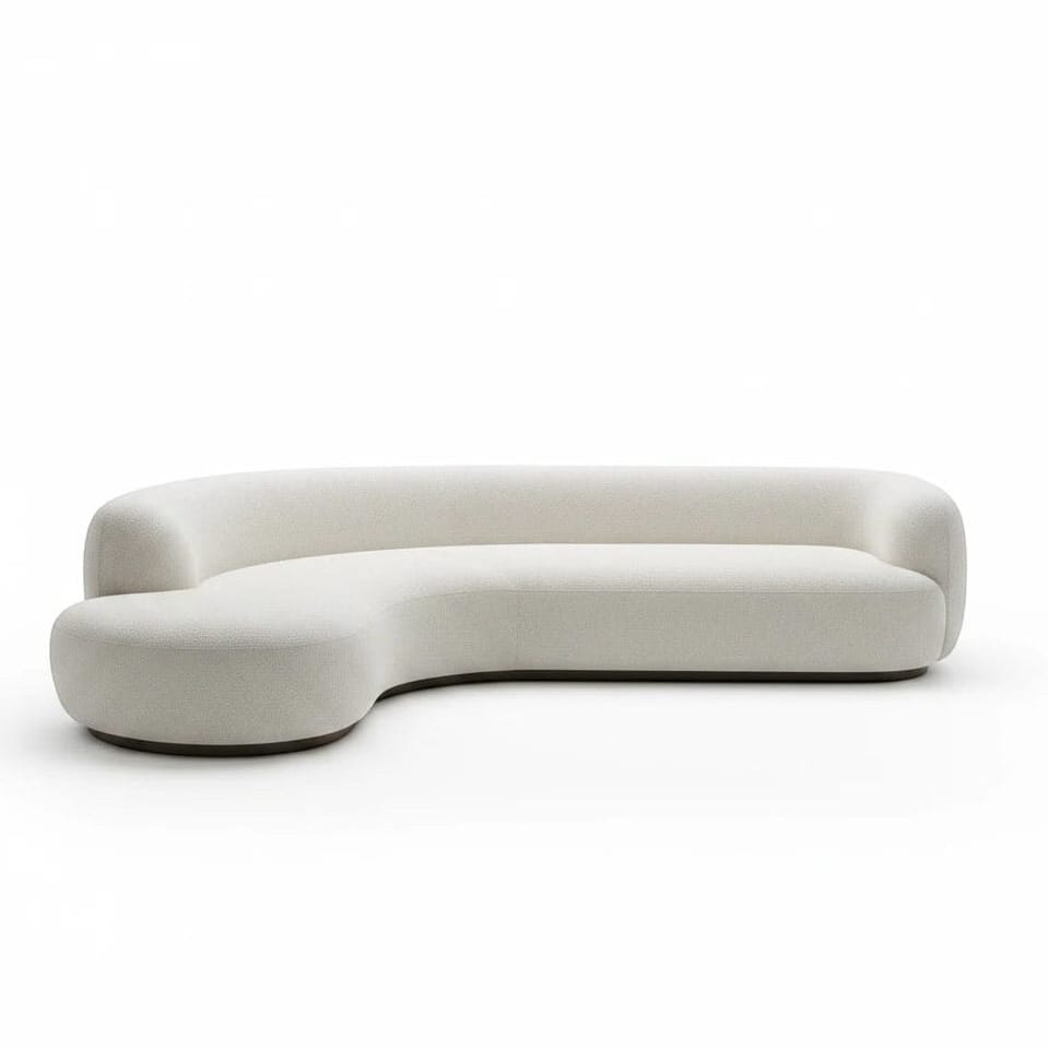 Home Atelier Lester Performance Boucle Sectional Curve Sofa