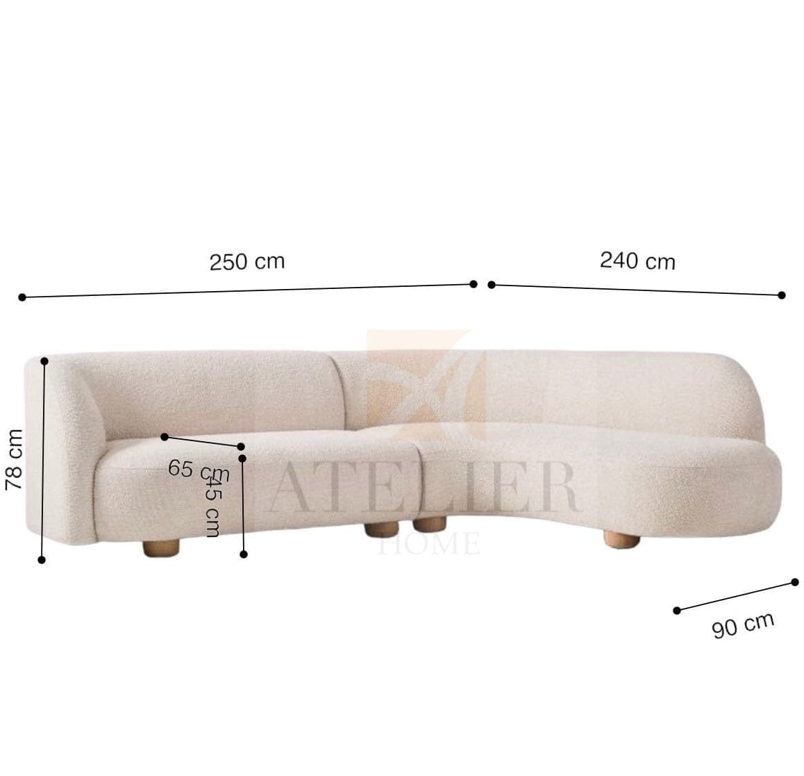 Home Atelier Letizia Sectional Curve Sofa