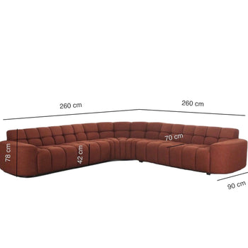 Home Atelier Lewis Boucle Side Chaise Sofa