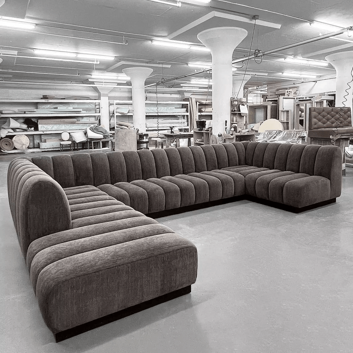 Home Atelier Lint Scratch Resistant Sectional Sofa with Channel Tufting