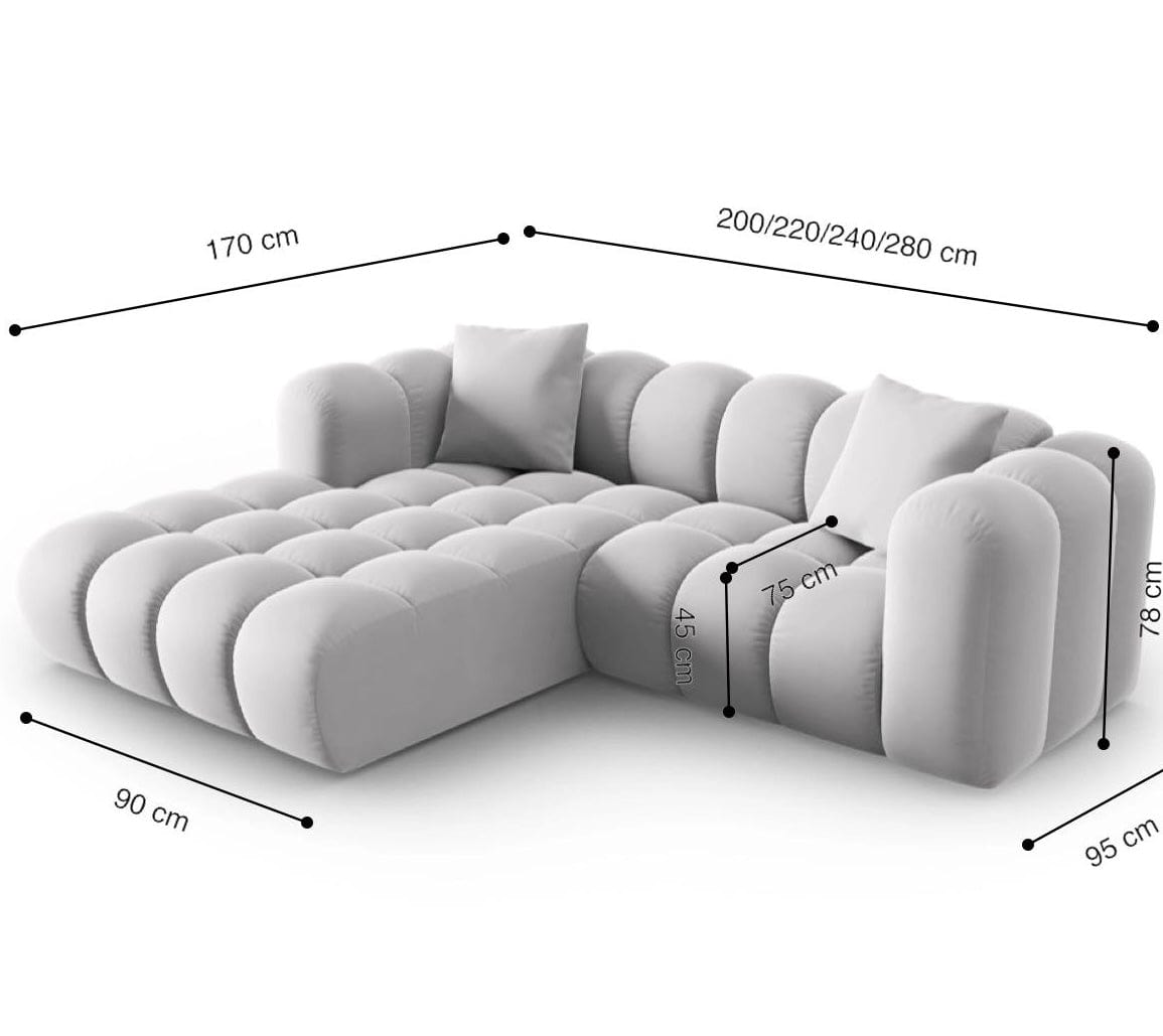 Home Atelier Lorenz Scratch Resistant Sectional Tufted Sofa