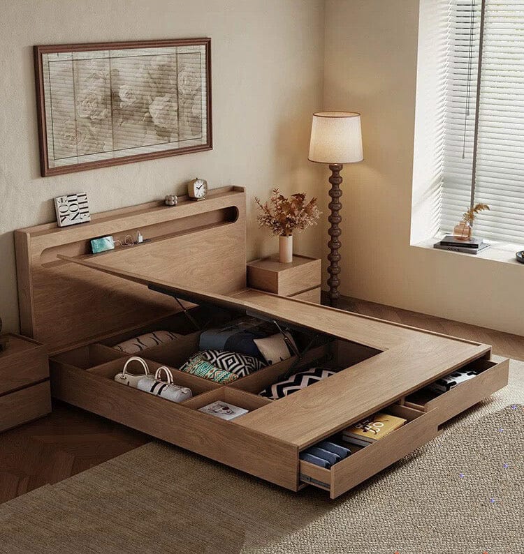 Home Atelier Lorista Wooden Storage Bed Frame