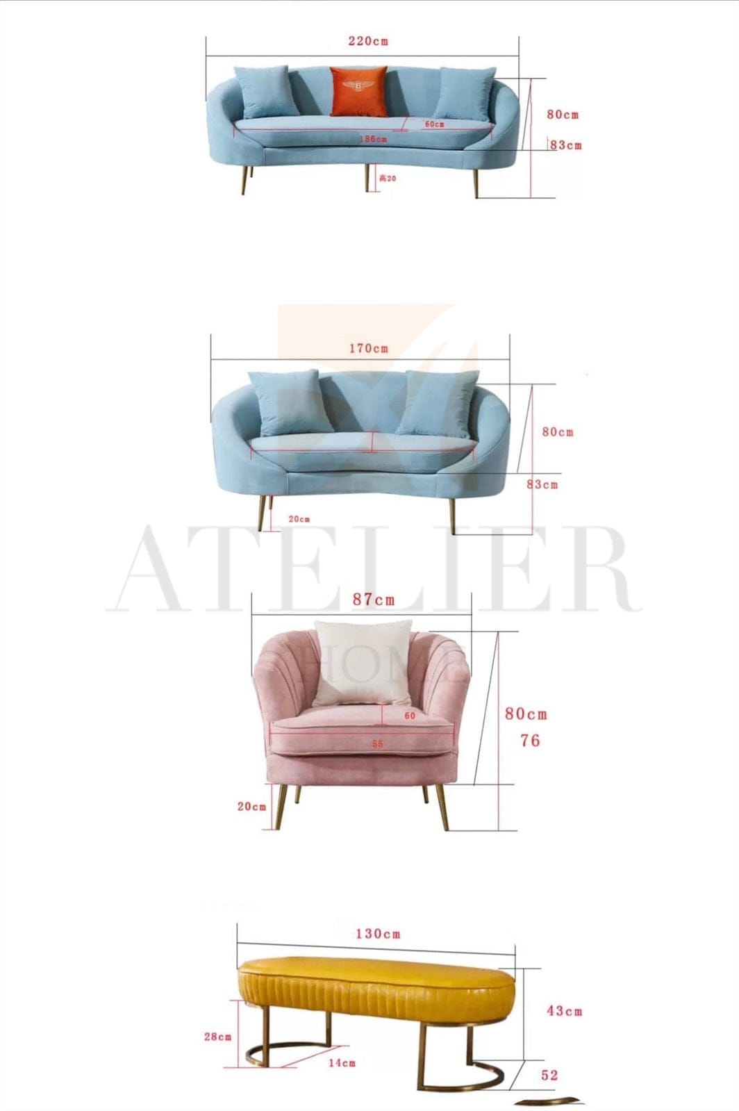 Home Atelier Lorraine Curve Sofa