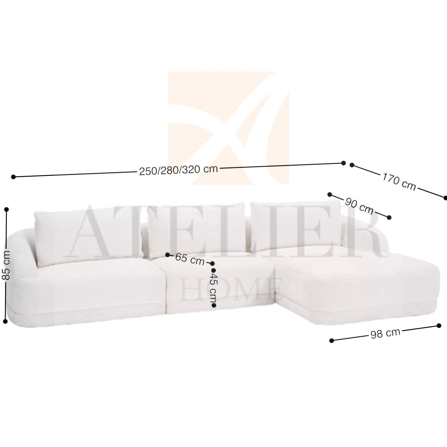 Home Atelier Louis Performance Boucle Sectional Sofa