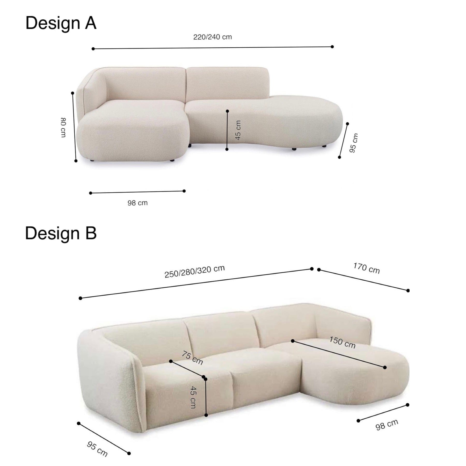 Home Atelier Lourve Sectional Curve Chaise Sofa