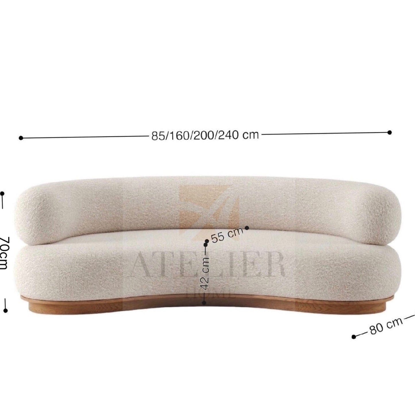 Home Atelier Lucifer Boucle Curve Sofa