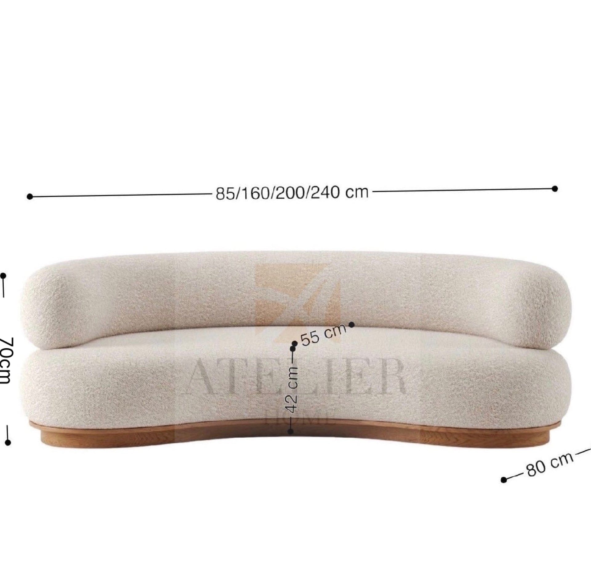 Home Atelier Lucifer Boucle Curve Sofa