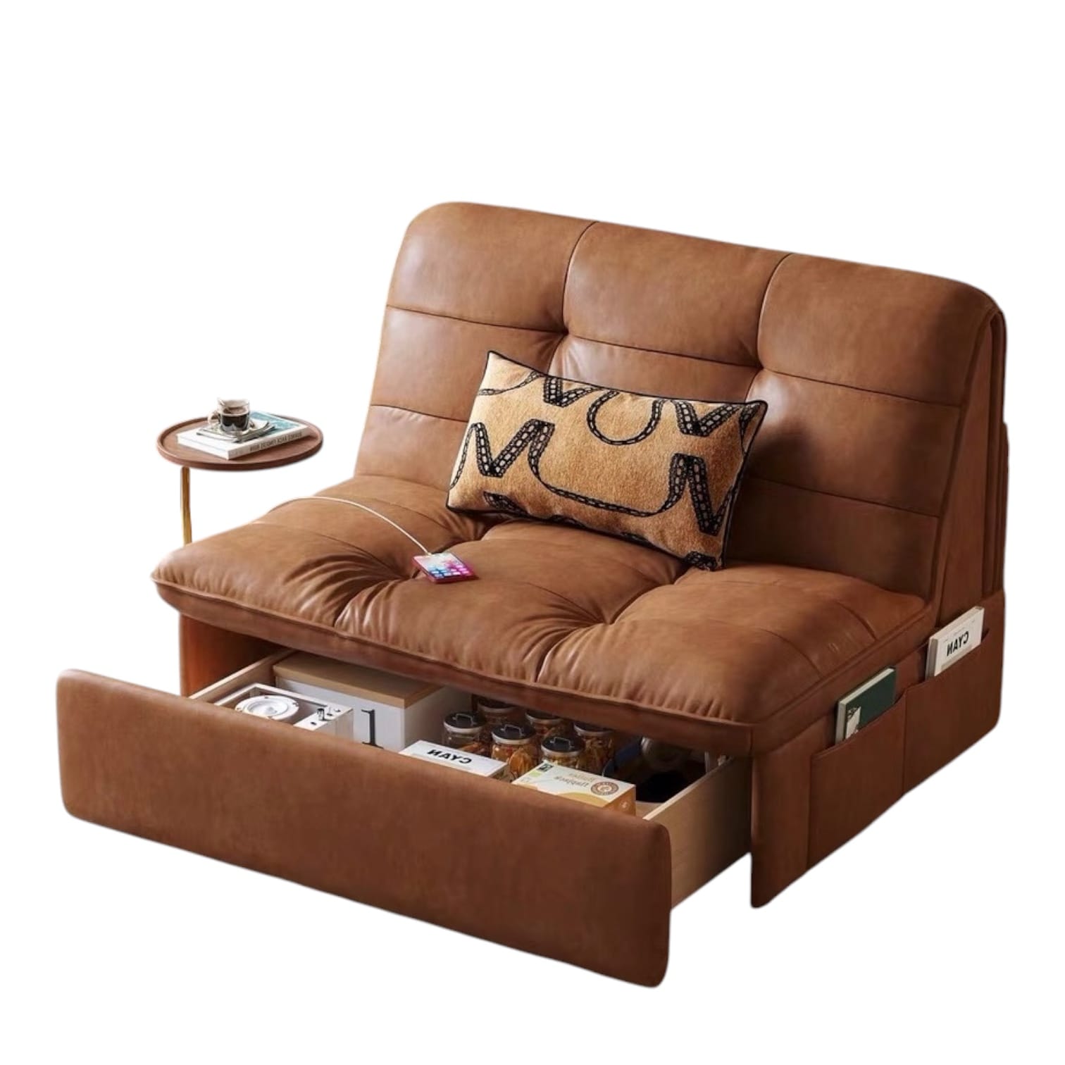 Home Atelier Lureco Scratch Resistant Leather Electric Sofa Bed