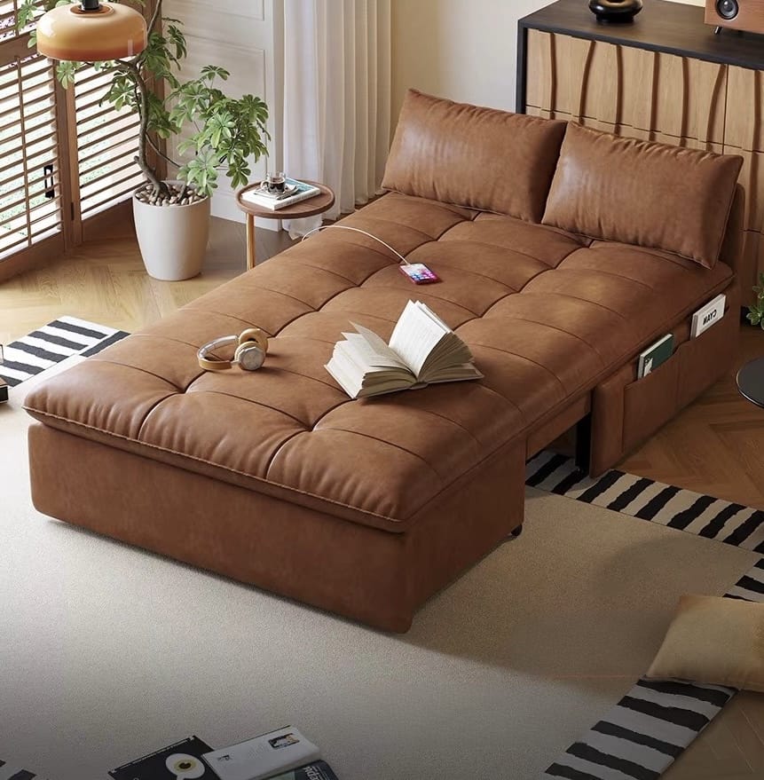 Home Atelier Lureco Scratch Resistant Leather Electric Sofa Bed