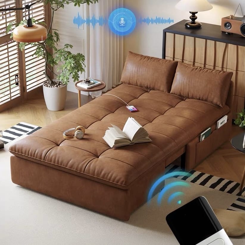 Home Atelier Lureco Scratch Resistant Leather Electric Sofa Bed