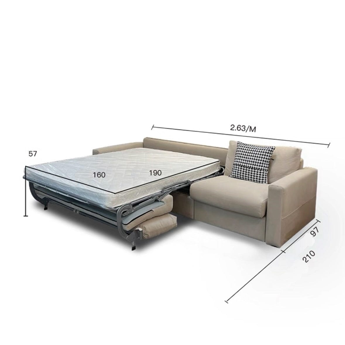 Home Atelier Mable Foldable Sofa Bed with Mattress