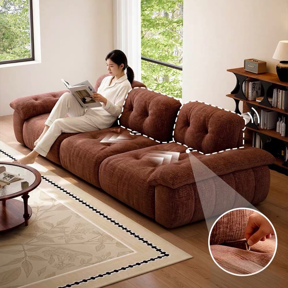Home Atelier Magdelina Scratch Resistant Backrest Slider Sofa (Copy)
