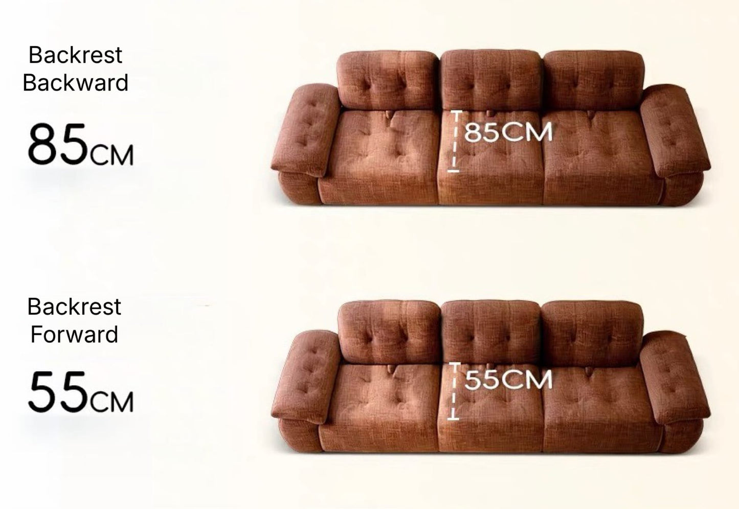 Home Atelier Magdelina Scratch Resistant Backrest Slider Sofa (Copy)