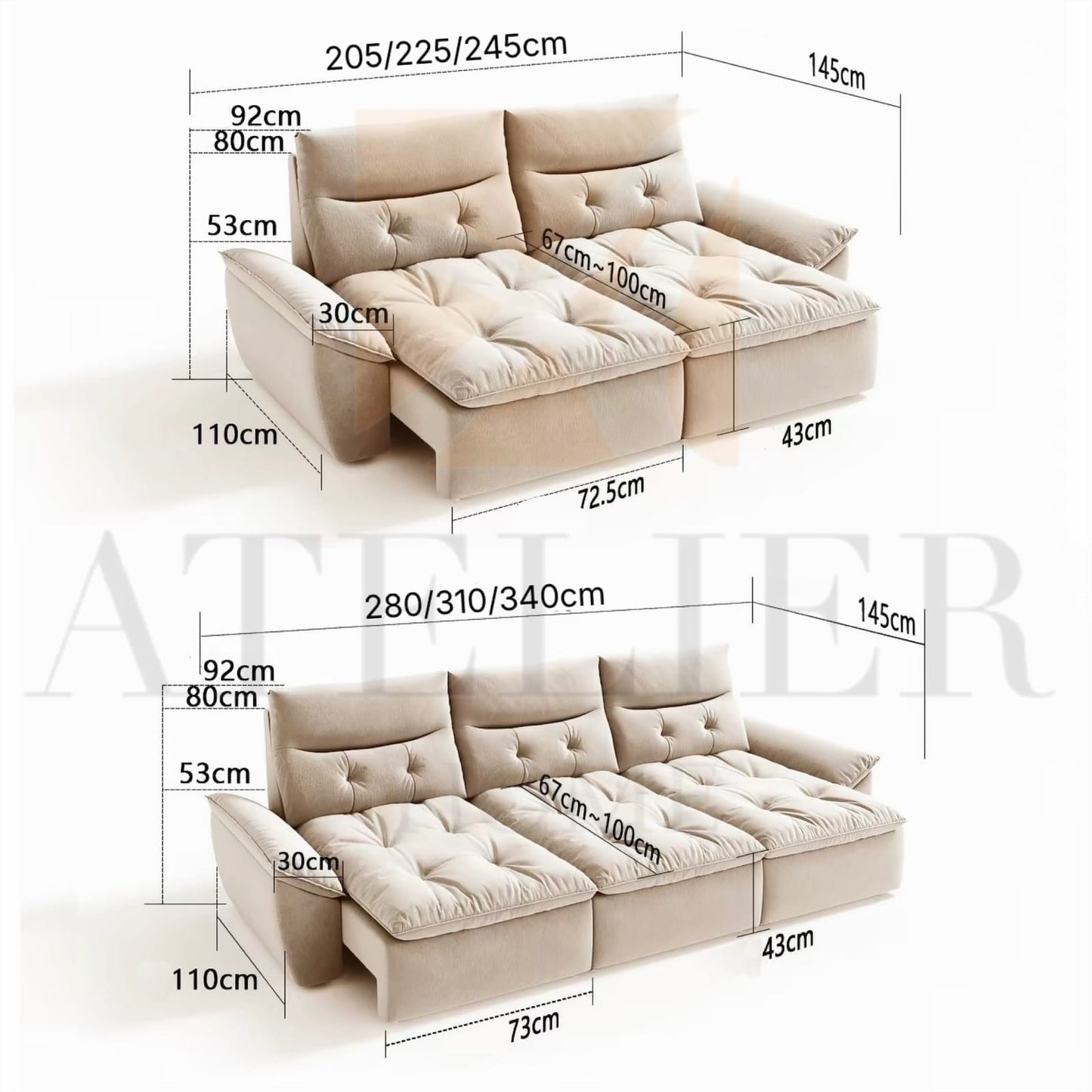 Home Atelier Maiser Electric Extendable Sofa Bed (Copy 8)