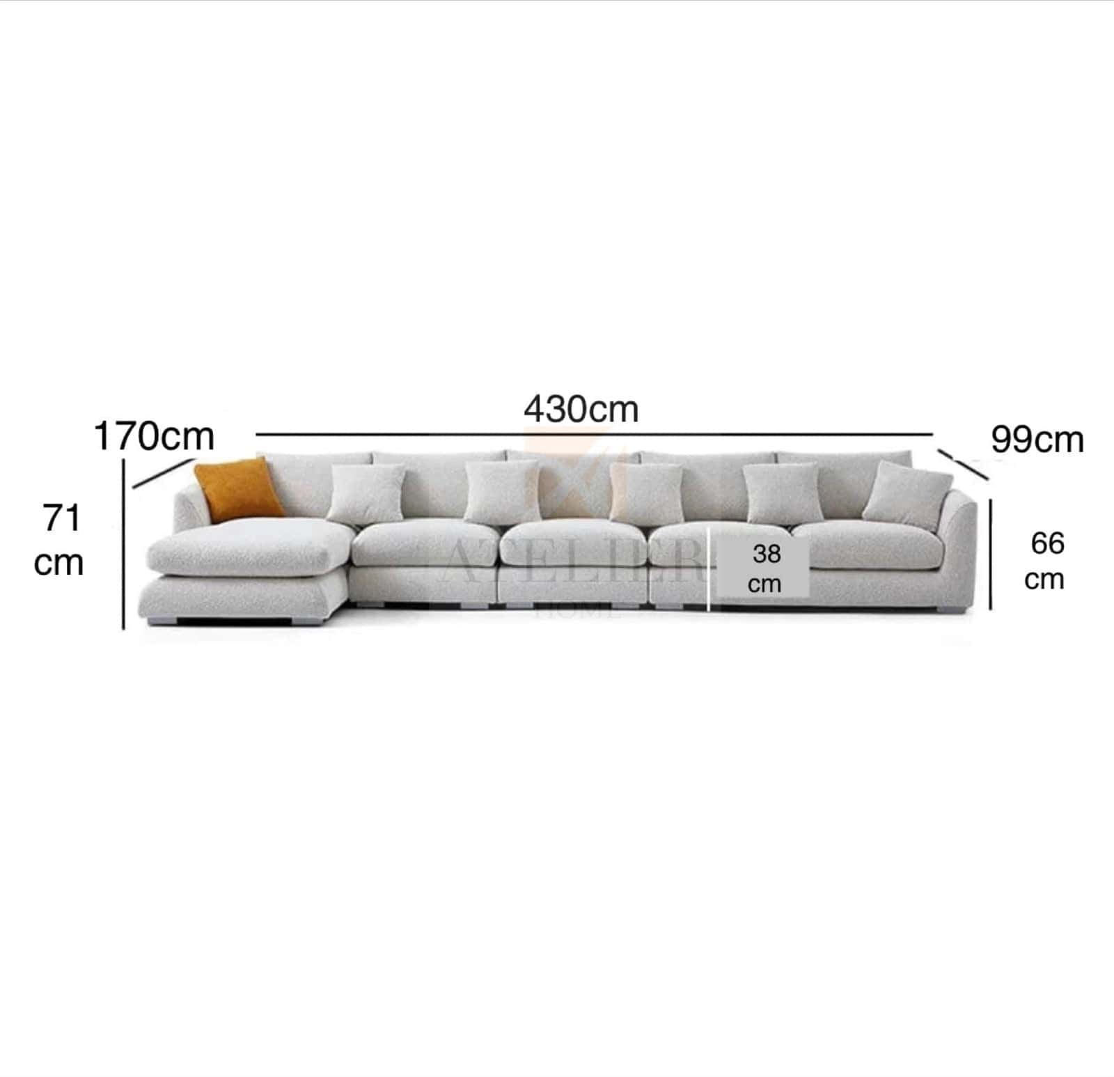 Home Atelier Maison Performance Boucle Sectional Sofa