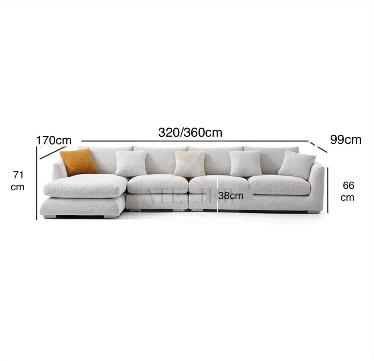 Home Atelier Maison Performance Boucle Sectional Sofa