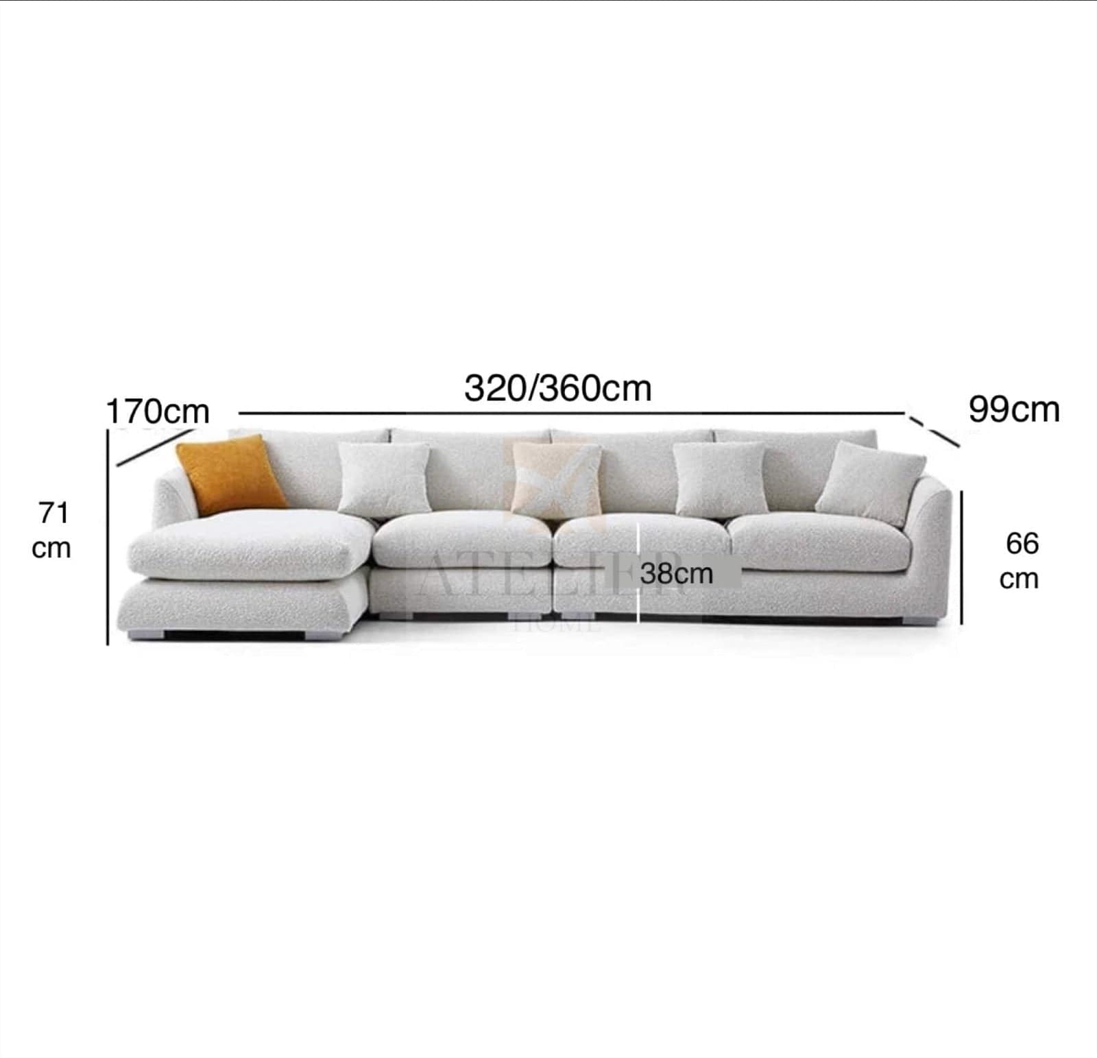 Home Atelier Maison Performance Boucle Sectional Sofa