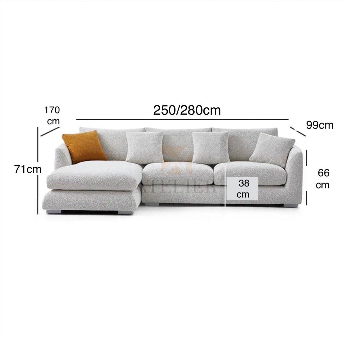 Home Atelier Maison Performance Boucle Sectional Sofa