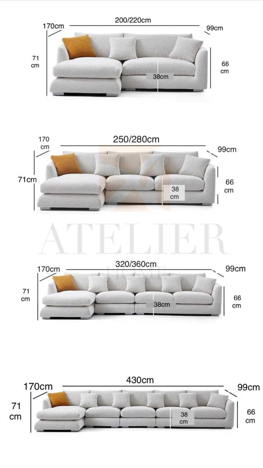 Home Atelier Maison Performance Boucle Sectional Sofa