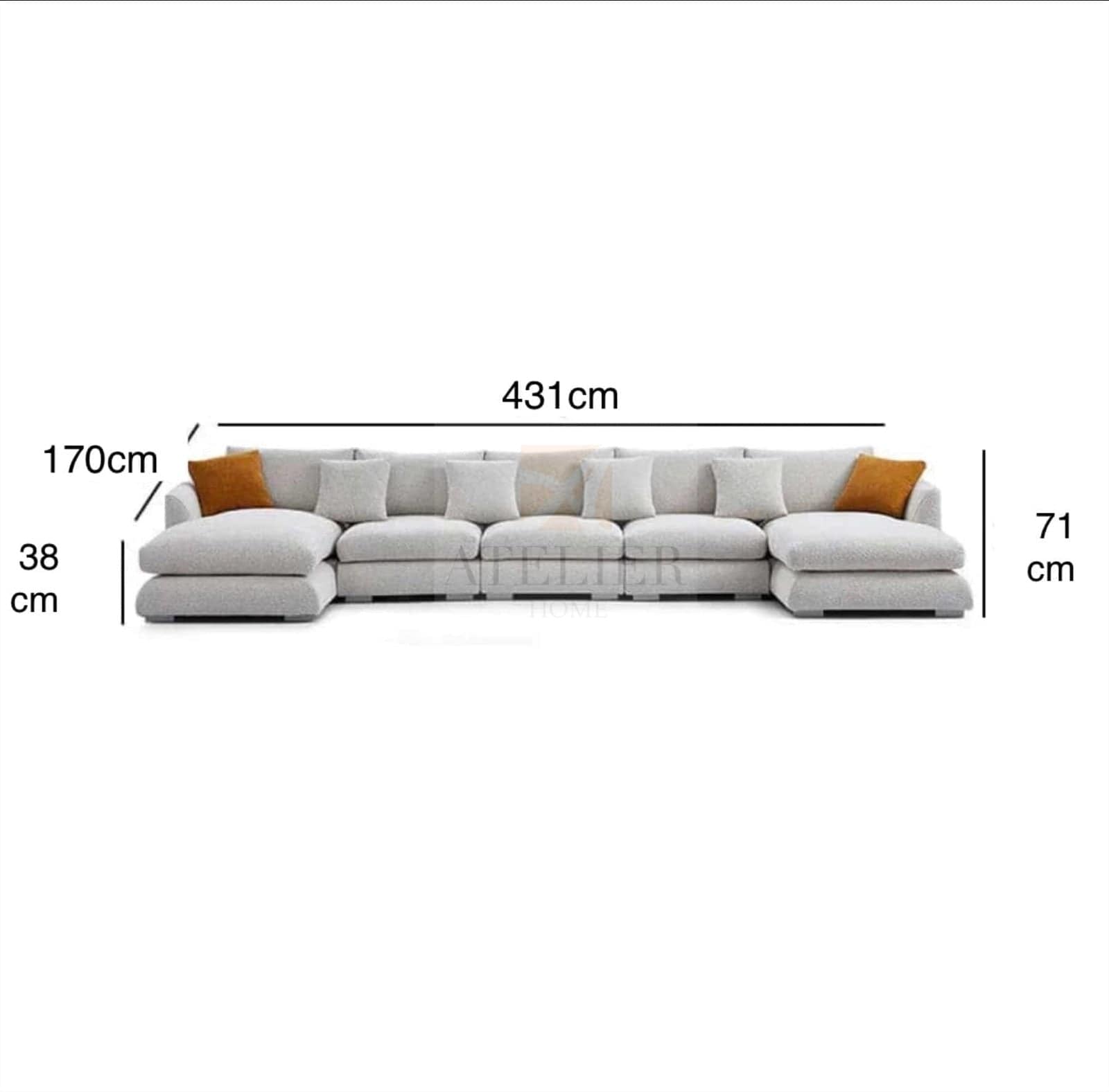 Home Atelier Maison Performance Boucle Sectional U-shape Sofa