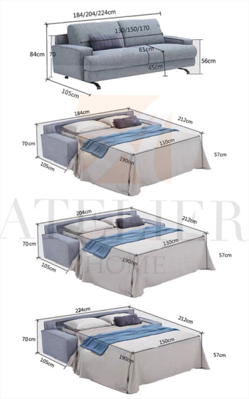 Home Atelier Malcom Foldable Sofa Bed