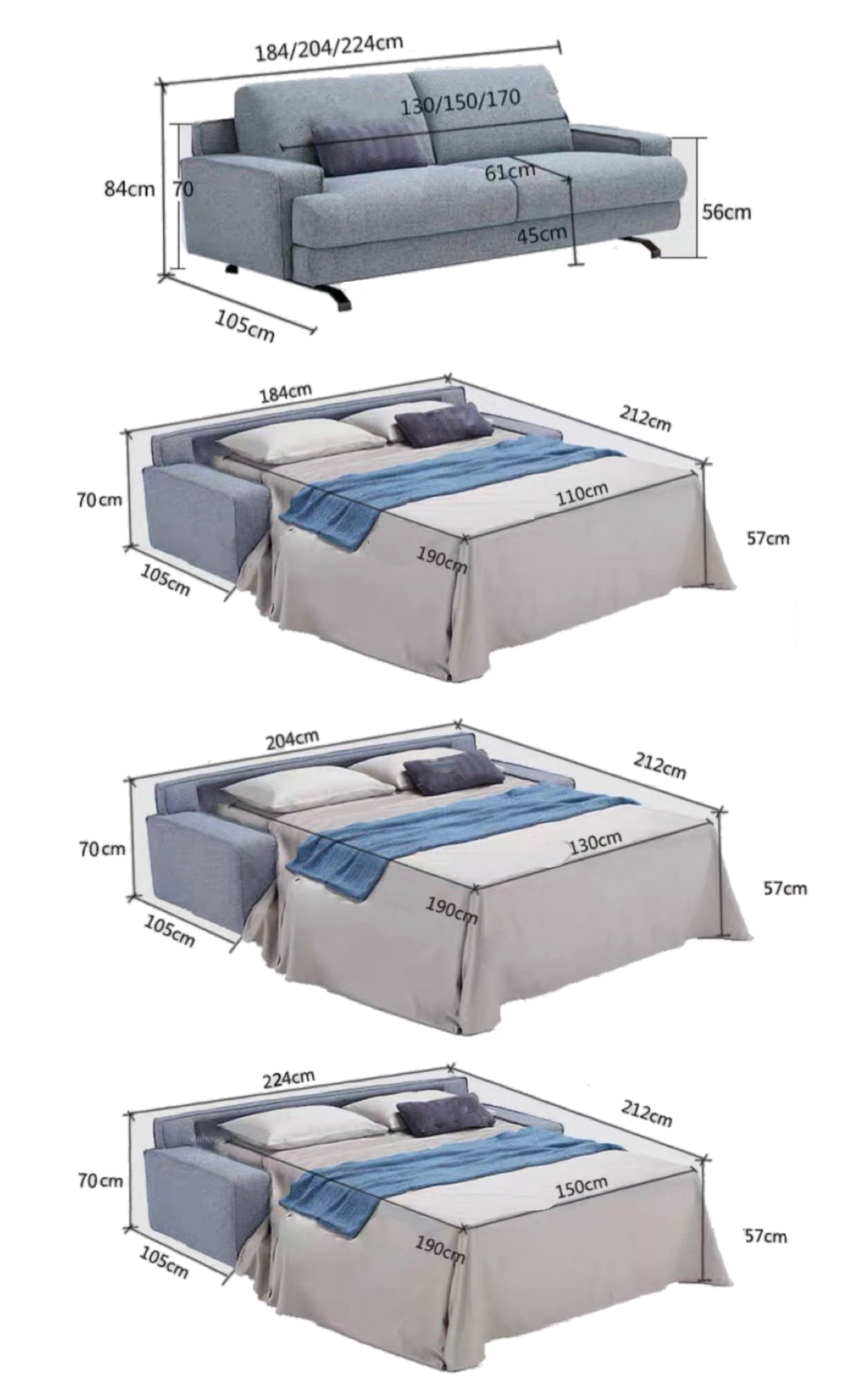 Home Atelier Malcom Foldable Sofa Bed