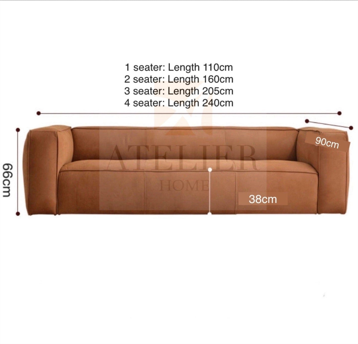 Home Atelier Maven Scratch Resistant Leather Sofa