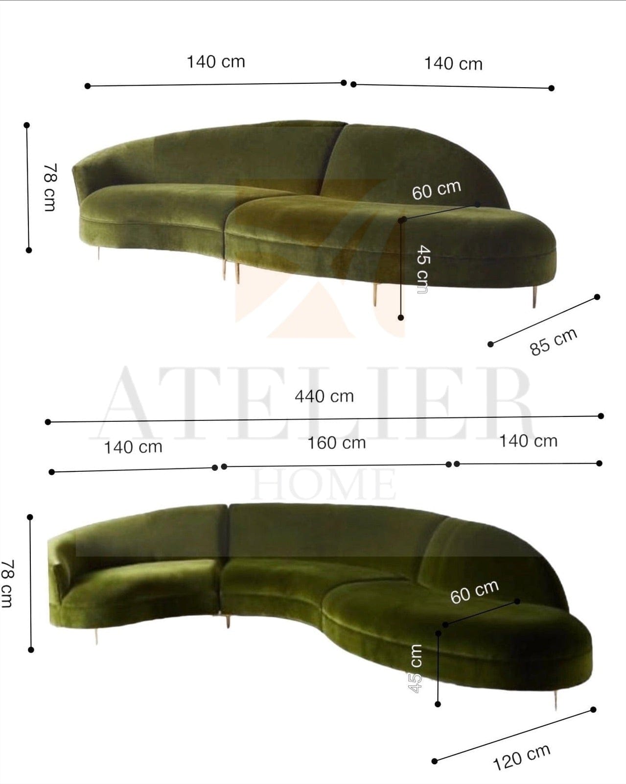 Home Atelier Maverick Curve Sofa