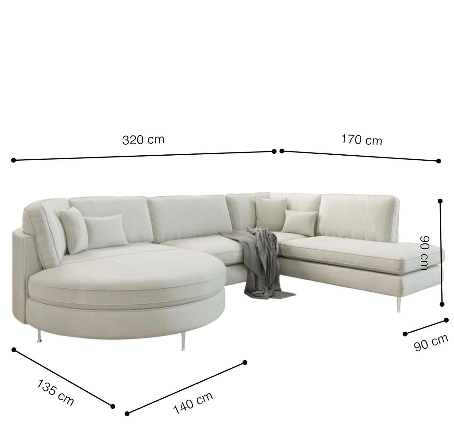 Home Atelier Maxim Scratch Resistant Sectional Sofa