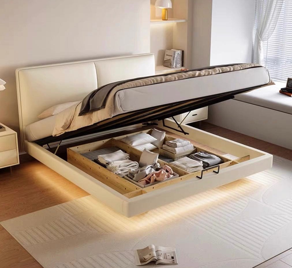 Home Atelier McNair Leather Floating Bed Frame