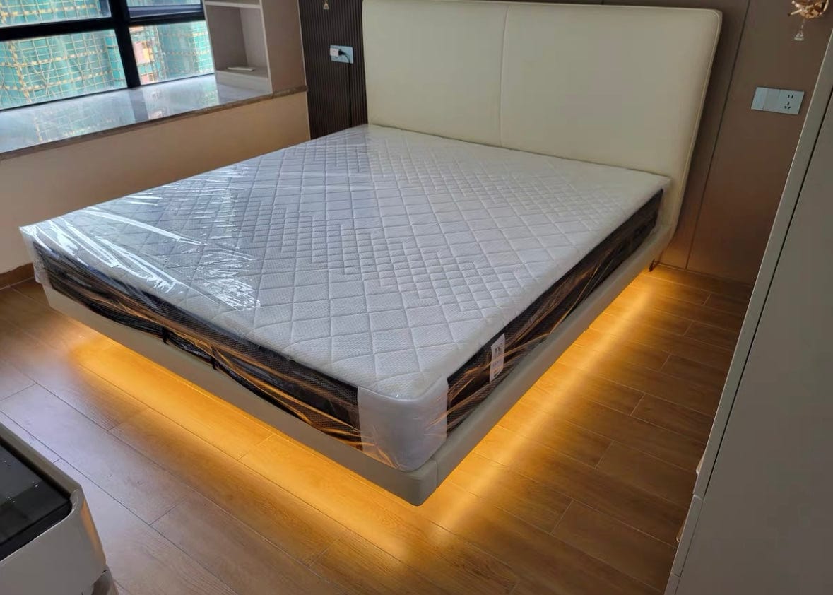 Home Atelier McNair Leather Floating Bed Frame