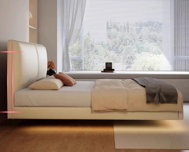 Home Atelier McNair Leather Floating Bed Frame