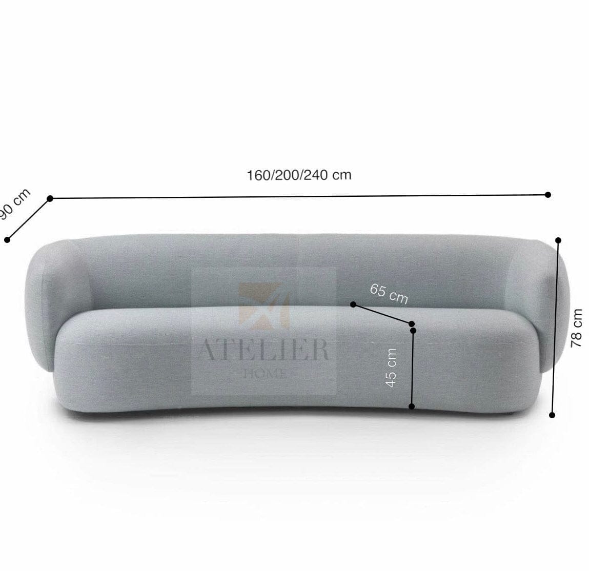 Home Atelier Megan Performance Boucle Curve Sofa