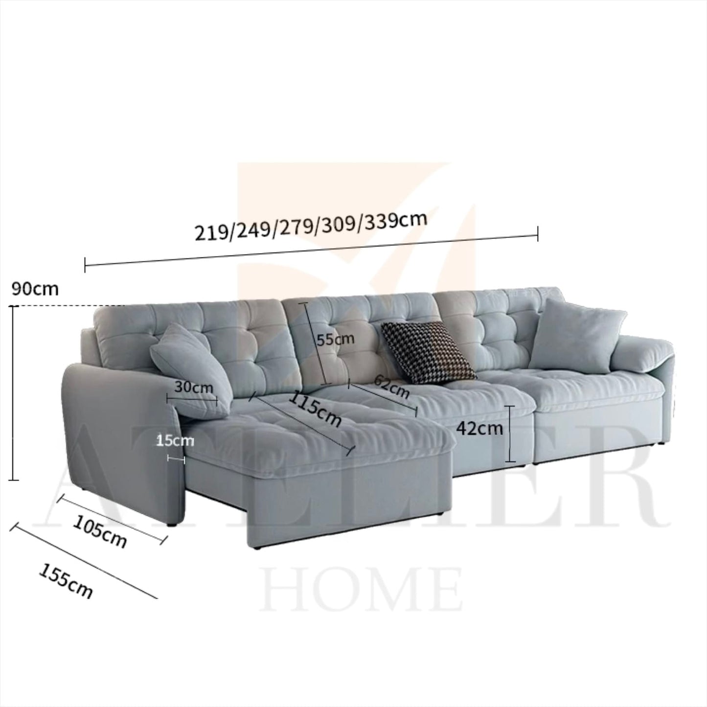 Home Atelier Meiko Scratch Resistant Electric Extendable Sofa Bed (Copy)