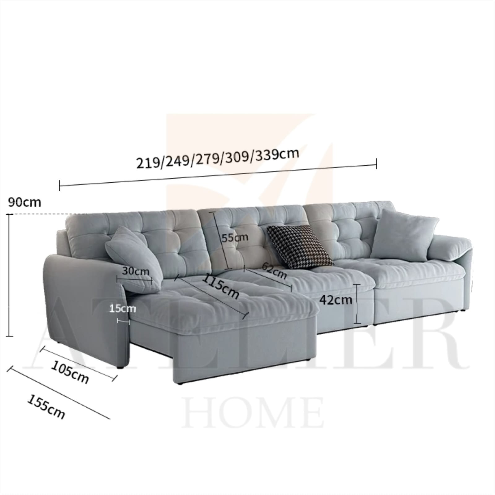 Home Atelier Meiko Scratch Resistant Electric Extendable Sofa Bed (Copy)