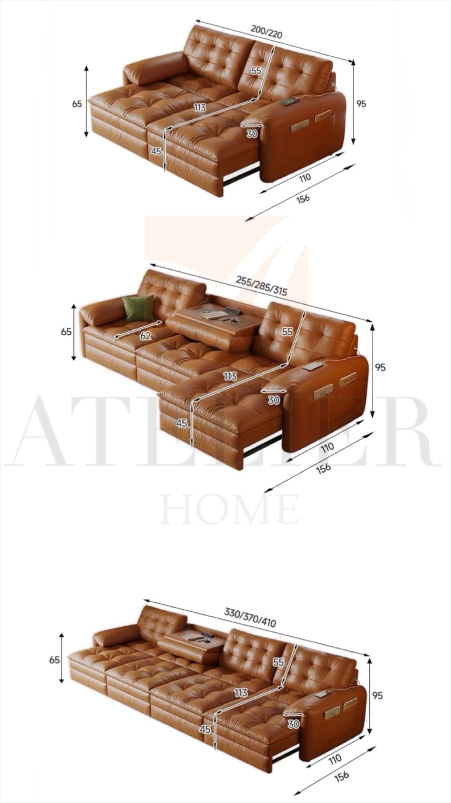 Home Atelier Meiko Scratch Resistant Electric Extendable Sofa Bed (Copy)