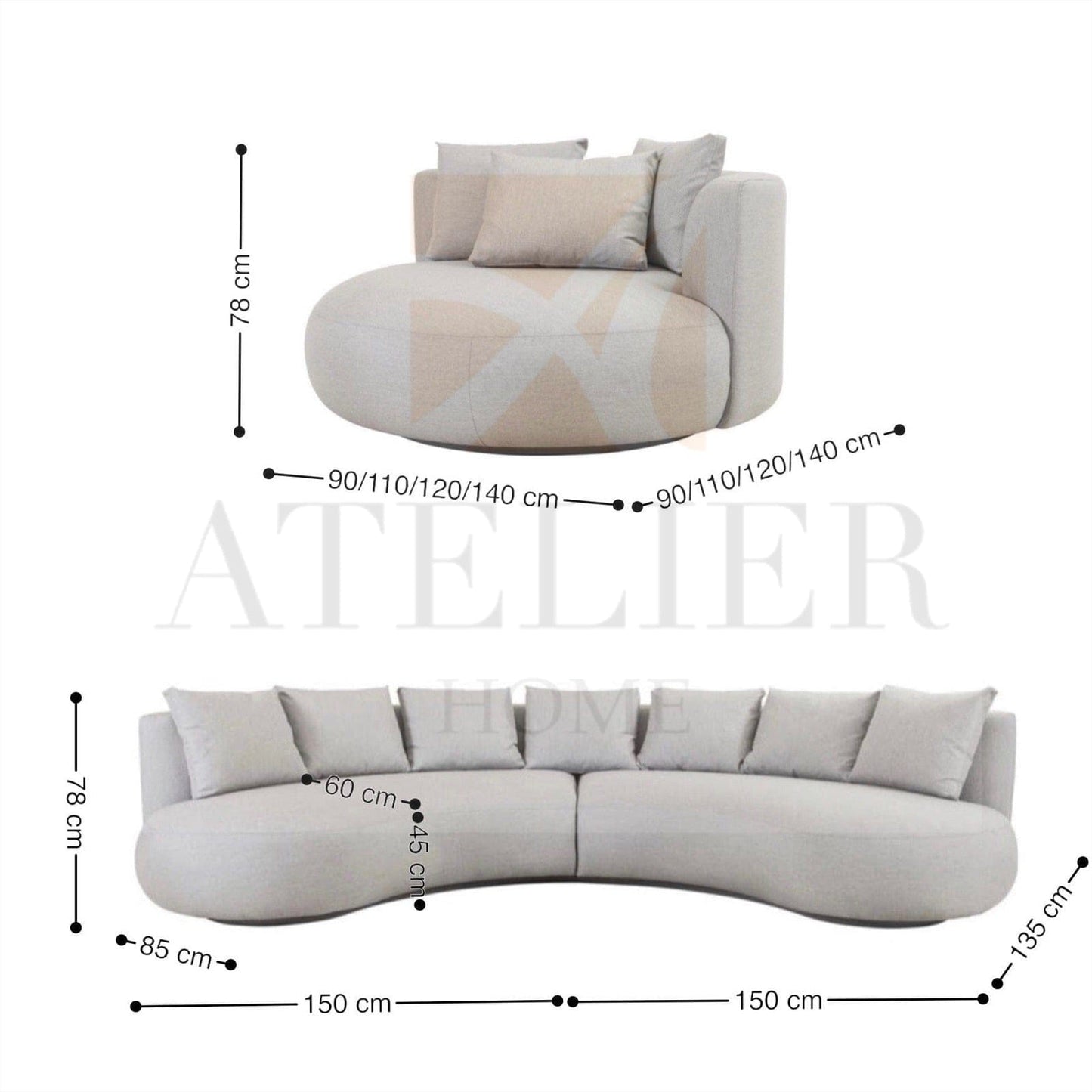 Home Atelier Melanova Curve Sofa