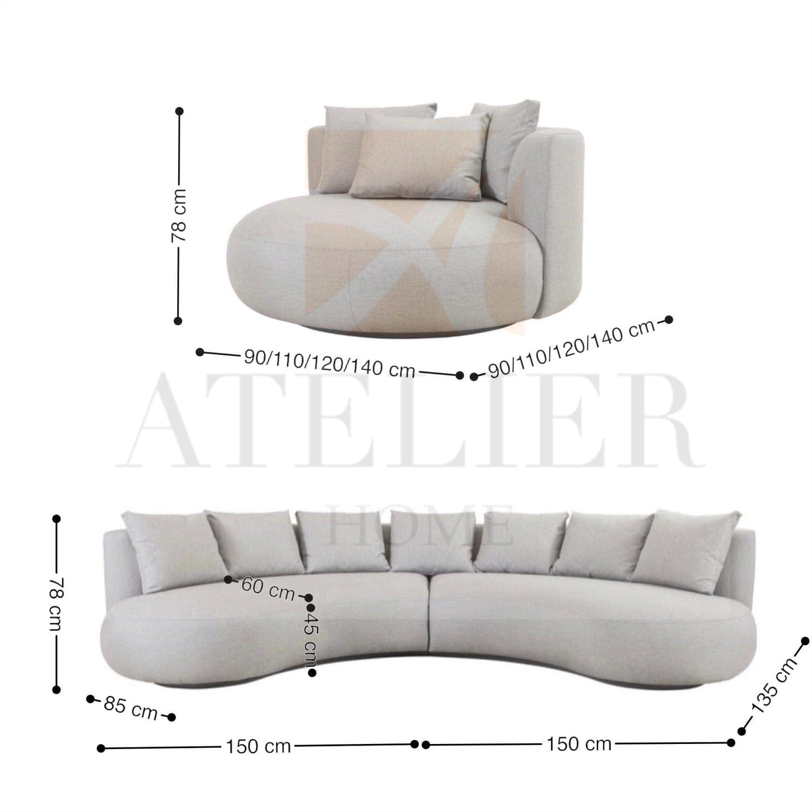 Home Atelier Melanova Curve Sofa