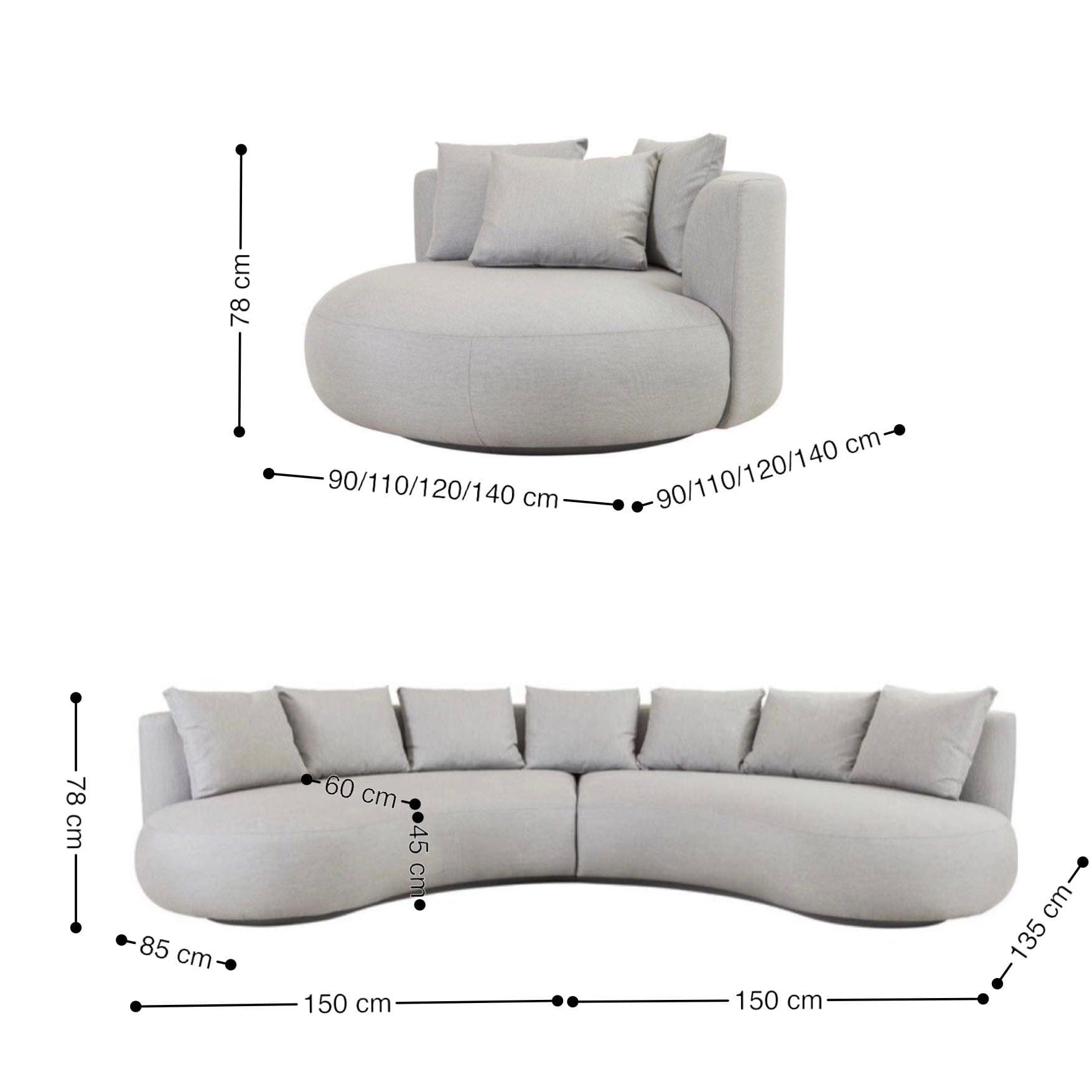 Home Atelier Melanova Curve Sofa