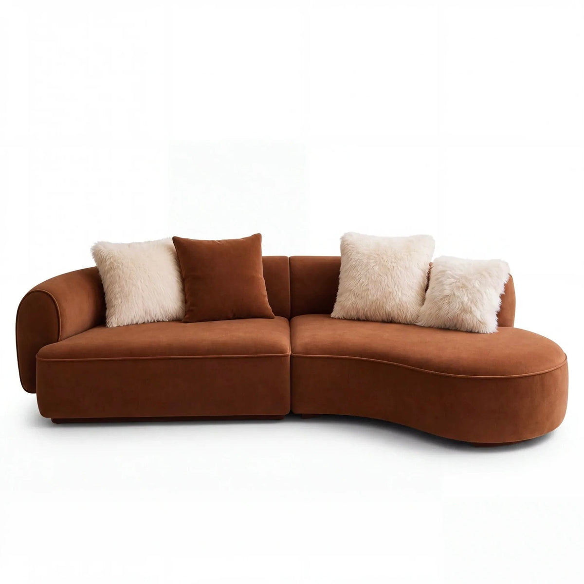 Home Atelier Mideana Velvet Sectional Curve Sofa