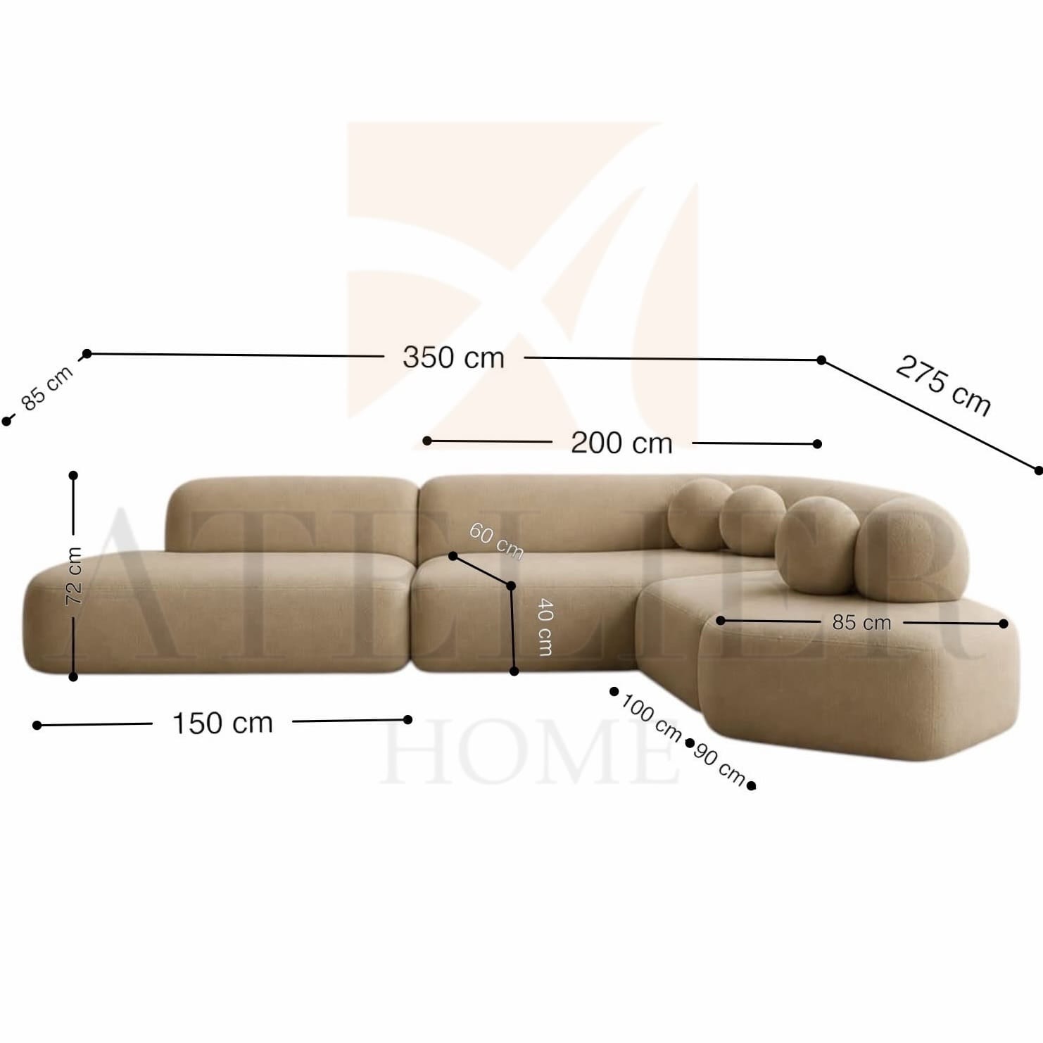 Home Atelier Mimolette Modern Sectional Sofa for Living Room (Copy 6)